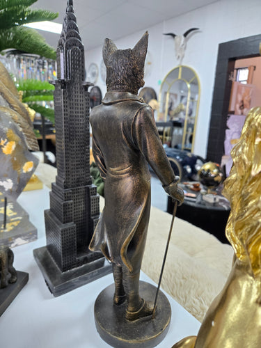 Gentleman Fox Statue - Bronze at online8 furniture store Auckland