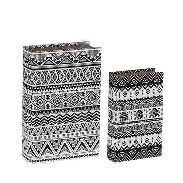 Geometric Design Set of 2 Book Boxes at online8 furniture store Auckland