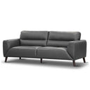 Georgia 3 Seater Leather Sofa - Gun Metal at online8 furniture store Auckland