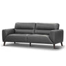 Georgia 3 Seater Leather Sofa - Gun Metal at online8 furniture store Auckland