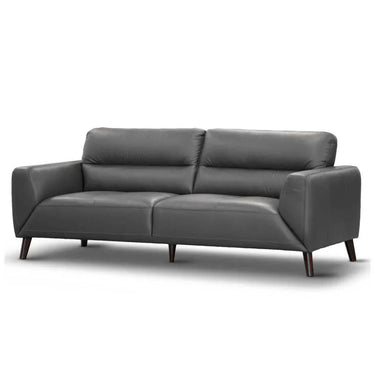 Georgia 3 Seater Leather Sofa - Gun Metal at online8 furniture store Auckland