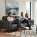 Georgia 3 Seater Leather Sofa - Gun Metal at online8 furniture store Auckland