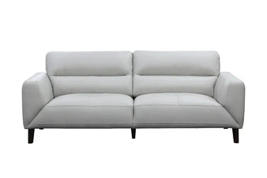 Georgia 3 Seater Leather Sofa - Silver at online8 furniture store Auckland