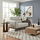 Georgia Leather 2 Seater Sofa - Silver at online8 furniture store Auckland