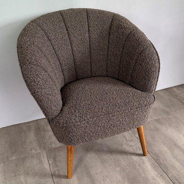 Gina Boucle Casual Armchair - Coffee at online8 furniture store Auckland
