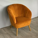 Gina Velvet Casual Armchair - Tan at online8 furniture store Auckland