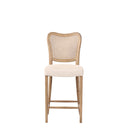 Giverny Bar Stool | Cream Linen & Oak at online8 furniture store Auckland