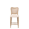 Giverny Bar Stool | Cream Linen & Oak at online8 furniture store Auckland