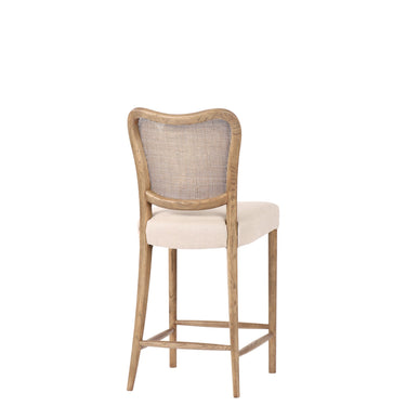 Giverny Bar Stool | Cream Linen & Oak at online8 furniture store Auckland
