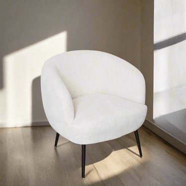 Glam Club Boucle Chair - Cream at online8 furniture store Auckland