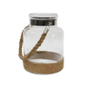 Glass Lantern with Rope Hurricane at online8 furniture store Auckland