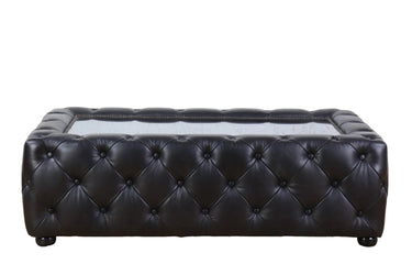 Glass Top Leather Coffee Table at online8 furniture store Auckland