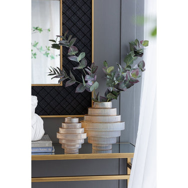 Glass Vase Set/2 - Amber at online8 furniture store Auckland