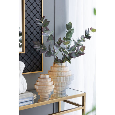 Glass Vase Set/2 - Amber at online8 furniture store Auckland