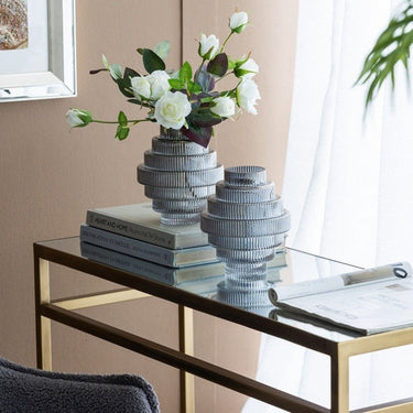 Glass Vase Set/2 - Smoke at online8 furniture store Auckland