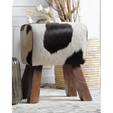 Goat Hide Stool at online8 furniture store Auckland