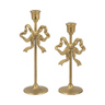Gold Bow Candle Holder - Set of 2 at online8 furniture store Auckland