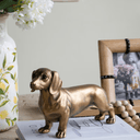 Gold Dog - Statue at online8 furniture store Auckland