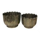 Gold Metal Planters Set/2 at online8 furniture store Auckland