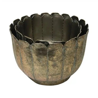 Gold Metal Planters Set/2 at online8 furniture store Auckland