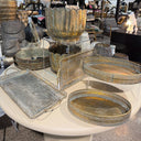 Gold Metal Tray Round Set/2 at online8 furniture store Auckland