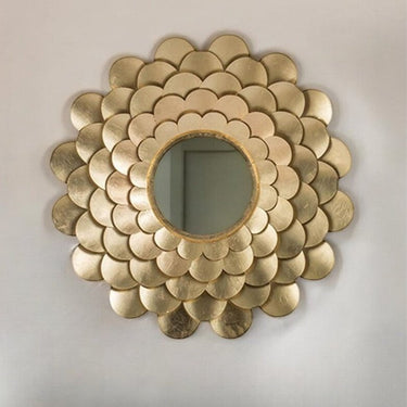 Gold Scalloped Iron Framed Accent Mirror - 800mm at online8 furniture store Auckland