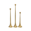 Gold Taper Candle Holder - Set of 3 at online8 furniture store Auckland
