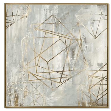 Gold Wire Framed Canvas Print 90x90 at online8 furniture store Auckland