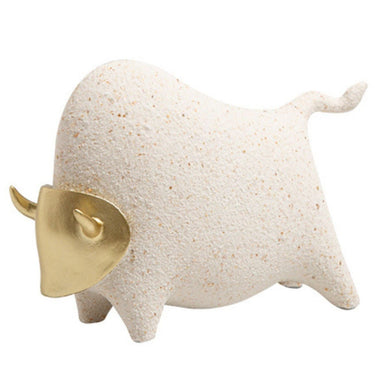 Golden Face Bull Statue Small at online8 furniture store Auckland