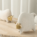 Golden Face Bull Statue Small at online8 furniture store Auckland