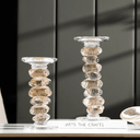 Golden Glass Candle Stick - Small at online8 furniture store Auckland