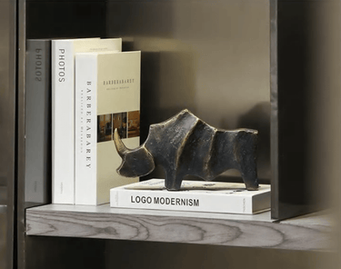 Golden Horned Rhino - Large at online8 furniture store Auckland