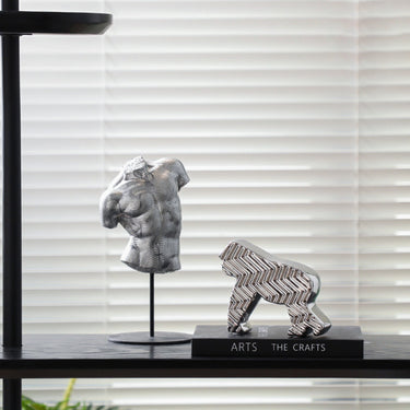 Gorilla Statue Silver at online8 furniture store Auckland
