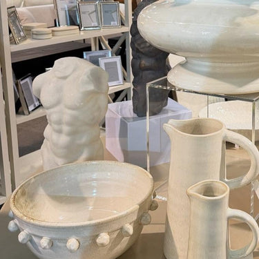 Greco Roman Nude Torso Sculpture - White at online8 furniture store Auckland