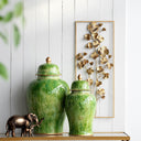 Green Ceramic Jar With Lid at online8 furniture store Auckland