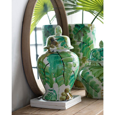 Green Ceramic Jar With Lid With Lid at online8 furniture store Auckland