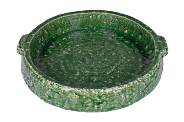 Green glaze stoneware dish - Large at online8 furniture store Auckland