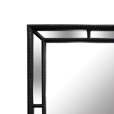 Grid Border Beaded Mirror | Matt Black at Online8 Furniture Auckland NZ