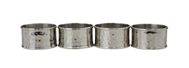 Hammered Napkin Rings Set/4 at online8 furniture store Auckland