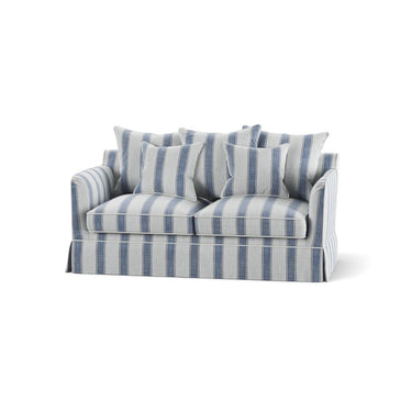 Hamptons 2-Seater Slipcover Sofa Bed - Blue Sky Stripes at Online8 Furniture Auckland NZ