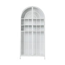 Hamptons Arched Glass Doors Cabinet - White at Online8 Furniture Auckland NZ