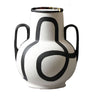 Hand Painted Black Vase With Handles at online8 furniture store Auckland