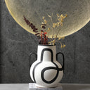 Hand Painted Black Vase With Handles at online8 furniture store Auckland