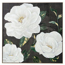 Hand Painted Flower Painting on Stretched Canvas - Gold Frame at online8 furniture store Auckland