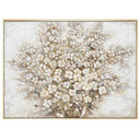 Hand Painted Flower Painting on Stretched Canvas - Gold Frame at online8 furniture store Auckland