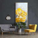 Hand Painted Flower Painting on Stretched Canvas - Gold Frame at online8 furniture store Auckland