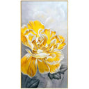 Hand Painted Flower Painting on Stretched Canvas - Gold Frame at online8 furniture store Auckland