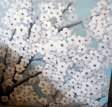 Hand Painted Flower Painting on Stretched Canvas at online8 furniture store Auckland