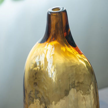 Handmade Glass Vase Ochre Tall at online8 furniture store Auckland