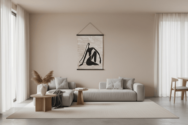 Hanging Paper Scroll Wall Art: Resting Lady at Online8 Furniture Auckland NZ